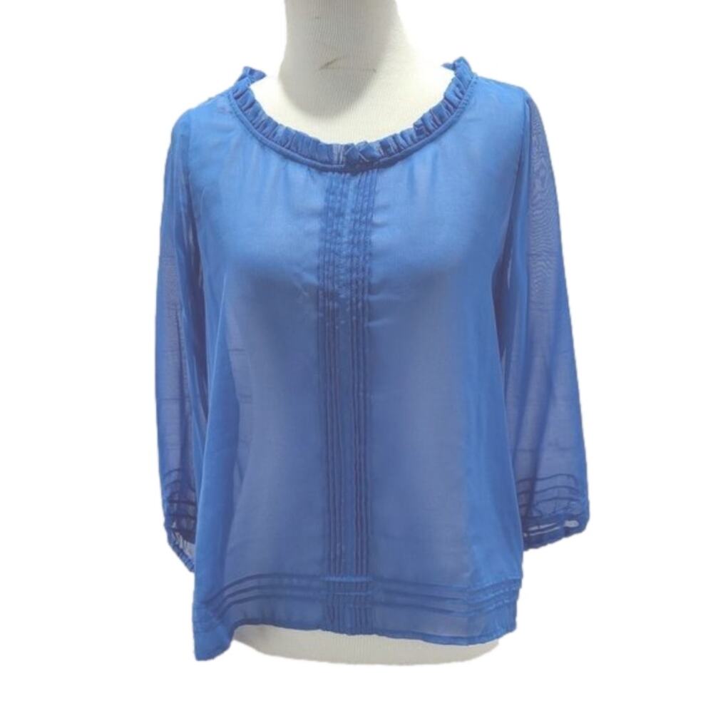 Dina Be Royal Blue sheer long sleeve